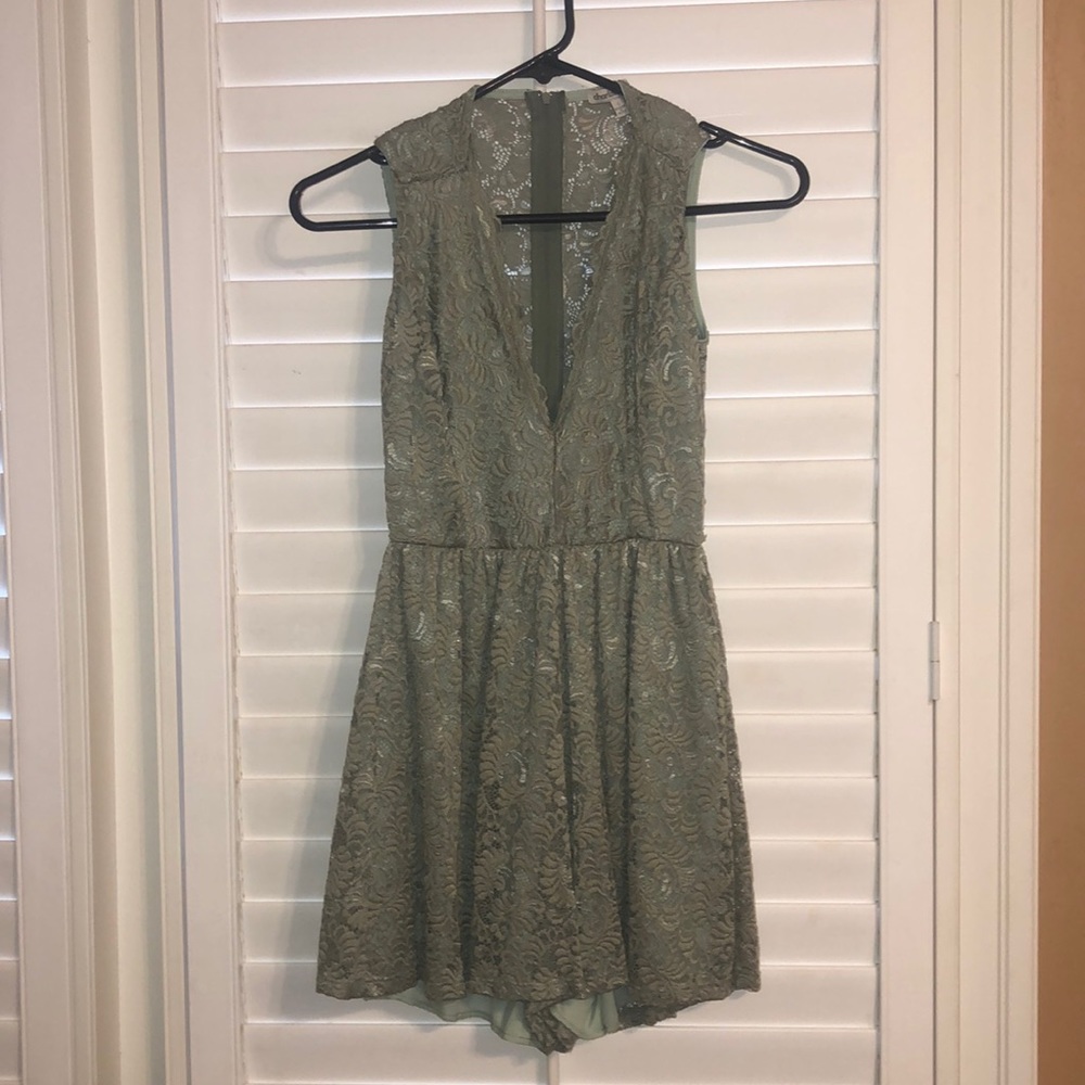 Charlotte russe lace green romper